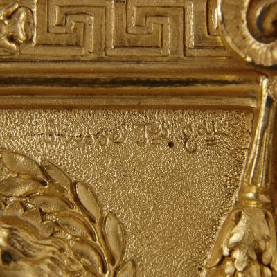 Susse Freres Pair of Neoclassical style gilt bronze candelabra by Susse Fr res