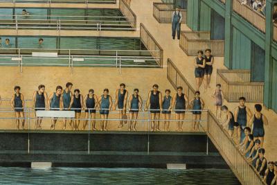 Sutro Baths Lithograph Poster American 1896