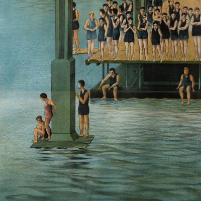 Sutro Baths Lithograph Poster American 1896