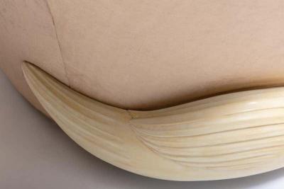 Suzanne Geismar Suzanne Geismar Swan Leda Lounge Chairs in Mink Velvet and Ivory Parchment Swans