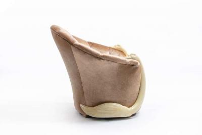 Suzanne Geismar Suzanne Geismar Swan Leda Lounge Chairs in Mink Velvet and Ivory Parchment Swans