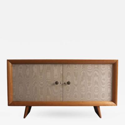 Suzanne Guiguichon French 1950s Sycamore and Original Fabric Buffet by Suzanne Guiguichon