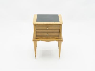 Suzanne Guiguichon French sycamore Night Stands 2 drawers Attr Suzanne Guiguichon 1950s