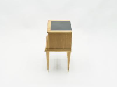 Suzanne Guiguichon French sycamore Night Stands 2 drawers Attr Suzanne Guiguichon 1950s
