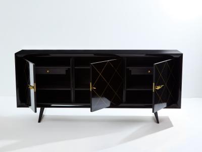 Suzanne Guiguichon Suzanne Guiguichon ebonized sycamore brass gilt sideboard 1940