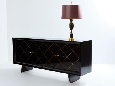 Suzanne Guiguichon Suzanne Guiguichon ebonized sycamore brass gilt sideboard 1940