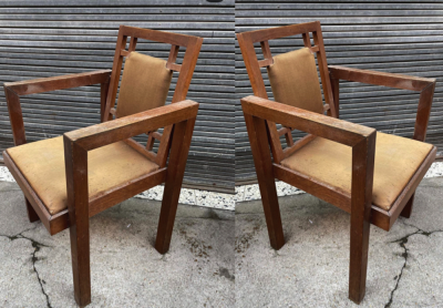Suzanne Guiguichon Suzanne Guiguichon rarest pair of modernist arm chairs