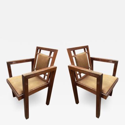 Suzanne Guiguichon Suzanne Guiguichon rarest pair of modernist arm chairs