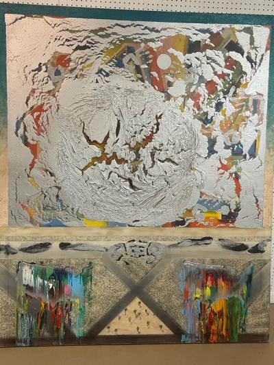 Suzanne Weinreich MONUMENTAL ABSTRACT POST MODERN COLORFUL PAINTING
