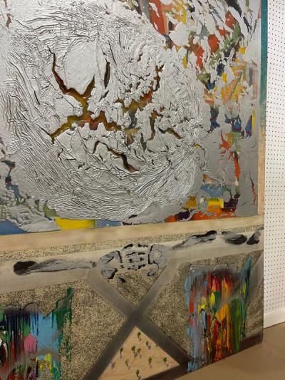 Suzanne Weinreich MONUMENTAL ABSTRACT POST MODERN COLORFUL PAINTING