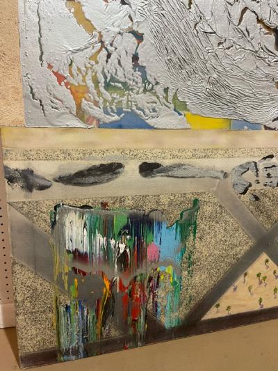 Suzanne Weinreich MONUMENTAL ABSTRACT POST MODERN COLORFUL PAINTING
