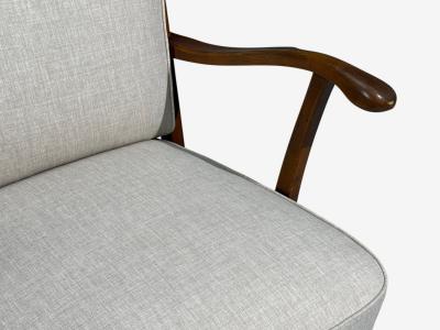 Svante Skogh Lounge Chairs Beige Linen Beech Sweden 1945