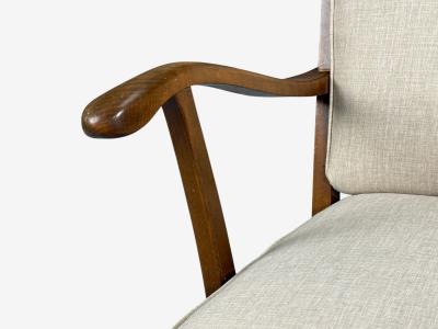 Svante Skogh Lounge Chairs Beige Linen Beech Sweden 1945