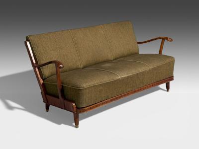 Svante Skogh Sofa Beech Fabric Sweden 1940s