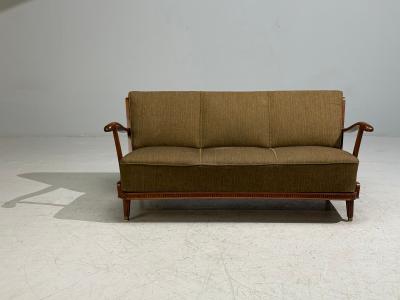 Svante Skogh Sofa Beech Fabric Sweden 1940s