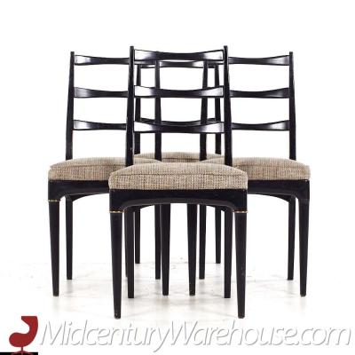 Svante Skogh Svante Skogh for Seffle of Sweden Mid Century Ebonized Dining Chairs Set of 4