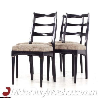 Svante Skogh Svante Skogh for Seffle of Sweden Mid Century Ebonized Dining Chairs Set of 4