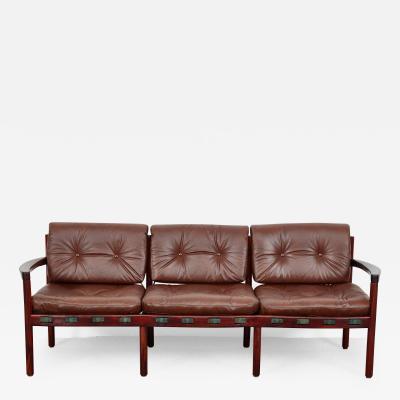 Sven Ellekaer Mid Century Leather Sofa by Sven Ellekaer for Coja 1960s