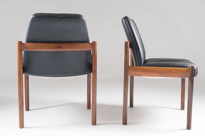Sven Ivar Dysthe Pair of Easy Chairs in Rosewood and Leather by Sven Ivar Dysthe