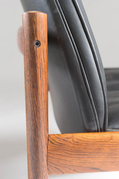 Sven Ivar Dysthe Pair of Easy Chairs in Rosewood and Leather by Sven Ivar Dysthe