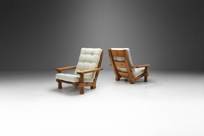 Sven Larsson Pair of T lja Armchairs with Sculpted Legs by Sven Larsson Sweden 1960s