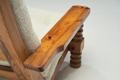 Sven Larsson Pair of T lja Armchairs with Sculpted Legs by Sven Larsson Sweden 1960s