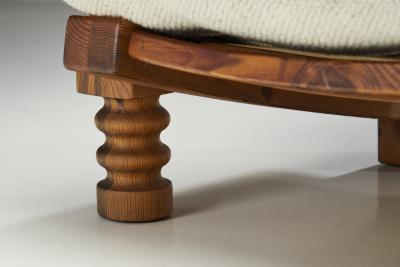 Sven Larsson Pair of T lja Armchairs with Sculpted Legs by Sven Larsson Sweden 1960s