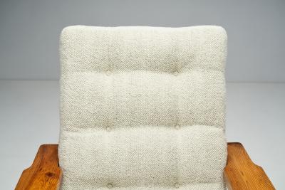 Sven Larsson Pair of T lja Armchairs with Sculpted Legs by Sven Larsson Sweden 1960s