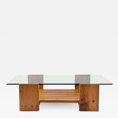 Sven Larsson Scandinavian Coffee Table in Pine and Glass by Sven Larsson