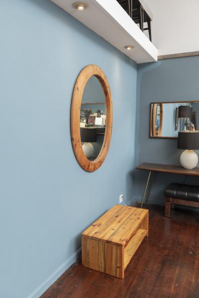 Sven Larsson Sven Larsson Large Oval Wall Mirror and Bench