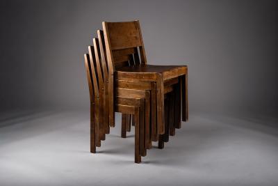 Sven Markelius Scandinavian modern stackable 1930s birch chairs