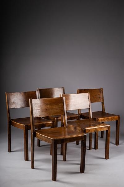 Sven Markelius Scandinavian modern stackable 1930s birch chairs