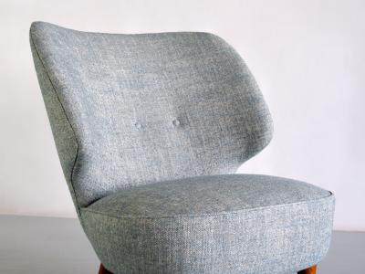 Sven Staaf Sven Staaf Easy Chair in Pierre Frey Linen and Elm Almgren Staaf Sweden 1953