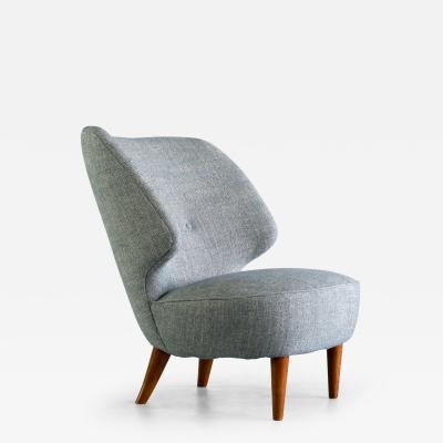 Sven Staaf Sven Staaf Easy Chair in Pierre Frey Linen and Elm Almgren Staaf Sweden 1953