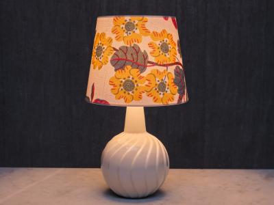 Sven Wejsfelt Sven Wejsfelt Ceramic Table Lamp with Josef Frank Shade Gustavsberg 1960s