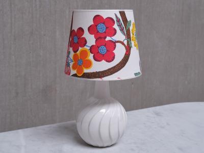 Sven Wejsfelt Sven Wejsfelt Ceramic Table Lamp with Josef Frank Shade Gustavsberg 1960s