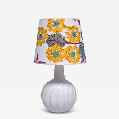 Sven Wejsfelt Sven Wejsfelt Ceramic Table Lamp with Josef Frank Shade Gustavsberg 1960s