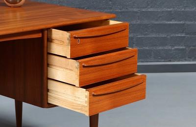 Svend A Madsen Teak Desk w Bookcase for Falster