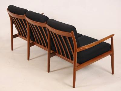 Svend Aage Eriksen Classic Scandinavian Modern Three Place Teak Sofa by Svend Aage Eriksen