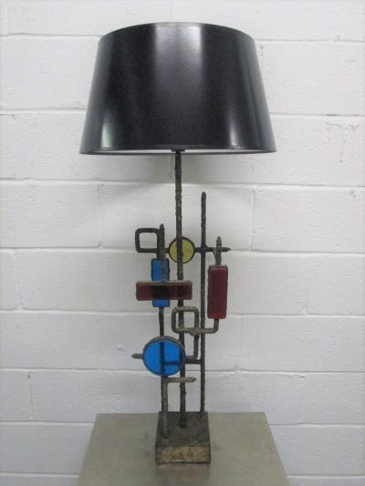 Svend Aage Holm S rensen Glass and Steel Lamp by Svend Aage Holm Sorensen