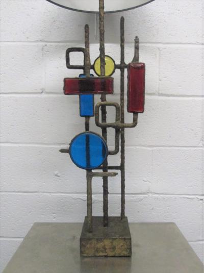 Svend Aage Holm S rensen Glass and Steel Lamp by Svend Aage Holm Sorensen