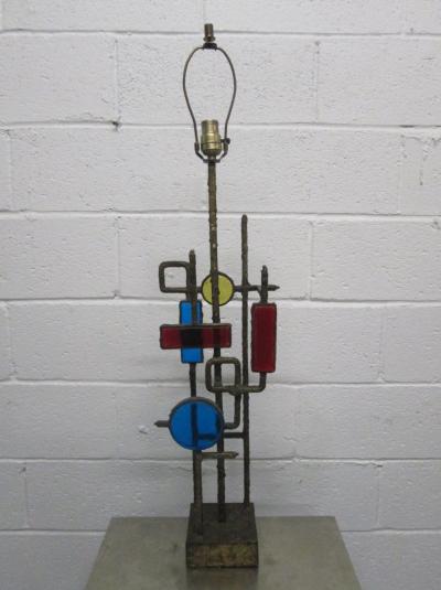 Svend Aage Holm S rensen Glass and Steel Lamp by Svend Aage Holm Sorensen