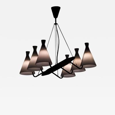 Svend Aage Holm S rensen Sorensen Ceiling Lamp in Brass Teak and Opaline Glass by Svend Aage Holm S rensen 1950s