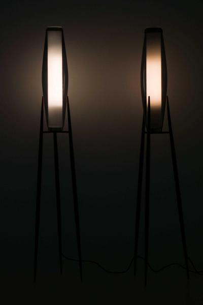 Svend Aage Holm S rensen Sorensen Pair of Floor Lamps in Brass and Glass by Svend Aage Holm S rensen 1950s