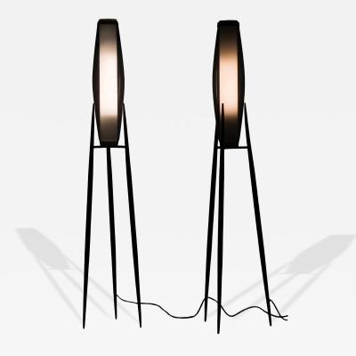 Svend Aage Holm S rensen Sorensen Pair of Floor Lamps in Brass and Glass by Svend Aage Holm S rensen 1950s