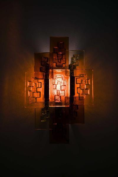 Svend Aage Holm S rensen Sorensen Pair of Svend Aage Holm S rensen Glass Wall Lamps 1960s