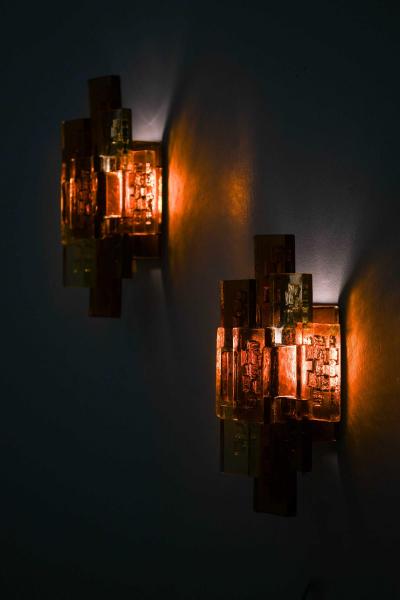 Svend Aage Holm S rensen Sorensen Pair of Svend Aage Holm S rensen Glass Wall Lamps 1960s