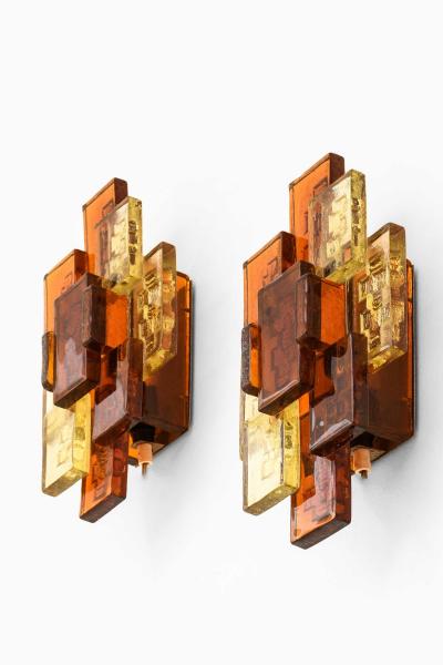 Svend Aage Holm S rensen Sorensen Pair of Svend Aage Holm S rensen Glass Wall Lamps 1960s