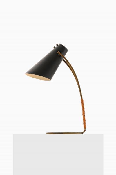 Svend Aage Holm S rensen Sorensen Table Lamp in Brass Lacquer Leather Metal by Svend Aage Holm S rensen 1950s