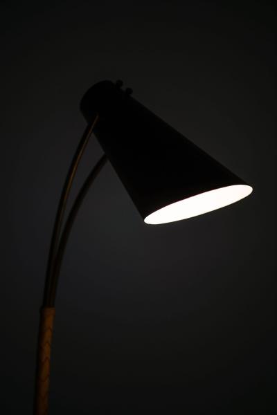 Svend Aage Holm S rensen Sorensen Table Lamp in Brass Lacquer Leather Metal by Svend Aage Holm S rensen 1950s